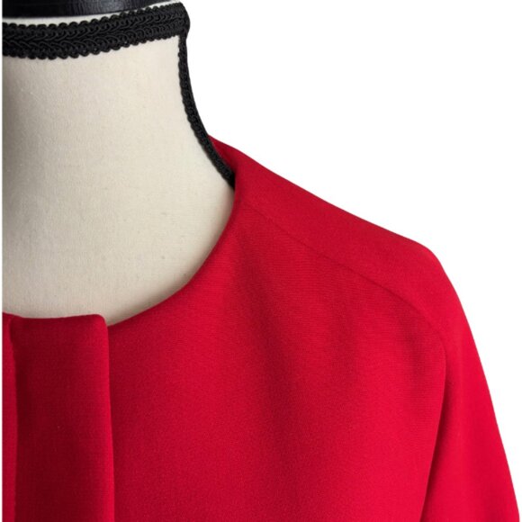 ZARA GORGEOUS RED COAT WITH BEAUTIFUL RUFFLED SLEEVES, Z. L, NWT - Picture 5 of 13